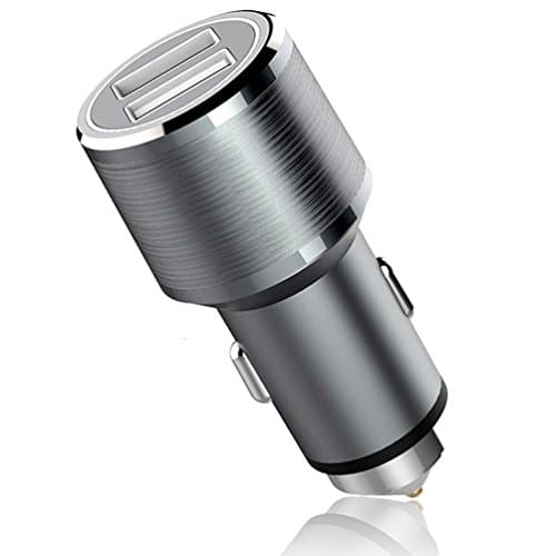 DINTO Car Charger, Quick Charge 3.0 Adapter,Dual USB Ports 36W for Mobile Device,iPhone,Samsung Galaxy,Note and more USB Powered Devices (Gray)