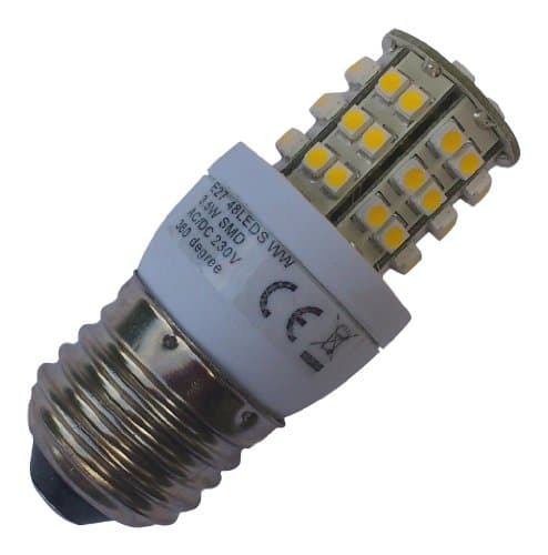 10 x E27 ES 48 SMD LED 3W 240LM White Bulbs (~45W)
