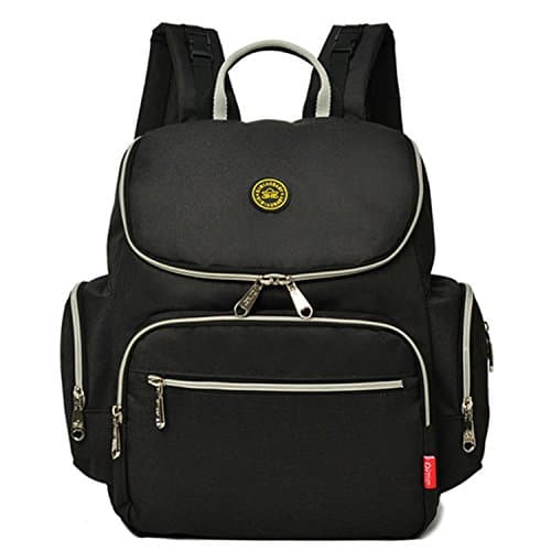 Abonnyc Large Capacity Multi-functional Baby Diaper Backpack Changing Bag Nappy Bags With Insulated Pockets and Changing Pad , Black