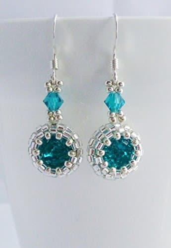Blue Zircon Crystal Drop Earrings