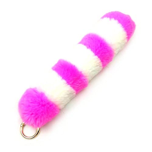Rex Rabbit Tail Tail Pendant Fox Squirrel Tattoo Tail Jewelry Tail Pendant cosplay Toy Key Ring Tote Bag Backpack Accessories Charm Charm Handmade Fur Toy (Pink)