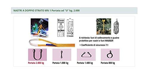 Barbero Mauser Band Classic Tough Double Layer Lifting Capacity 2000 Kg 50 cm Long 4 MT Wide Tape Anchor Tensioner Workshop Industry Garage Warehouse Building Purple CE Certified Safety 7: 1