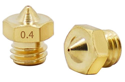 Qipang 4PCS M6 3D Printer 0.2mm 0.3mm 0.4mm 0.5mm Extruder Brass Nozzle Print Head for E3D V5 V6(1.75mm Length)