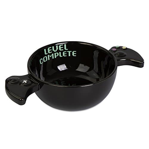 'Ceramic bowl "Level Complete – Black Gamepad Handles Approx. 450 ml – Gadget gift quirky Cool Card