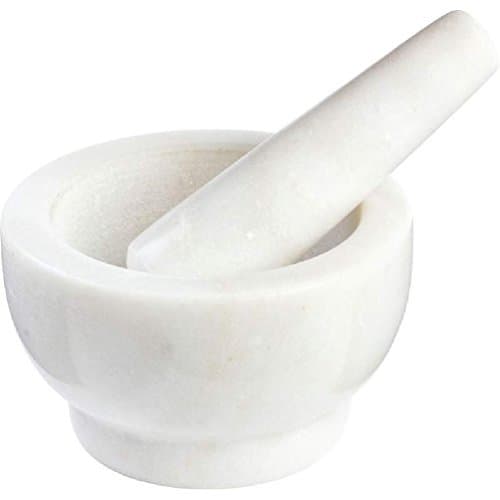Heavy Stone White Marble Mortar And Pestle Set Kitchen Spice Grinding Bowl by CSG Home Service
