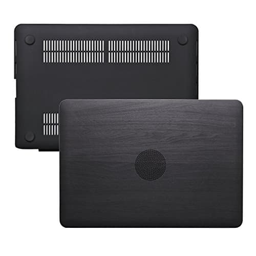 MacBook Pro 15 inches Retina Case (No CD-ROM Drive) - Ximeng Smooth Soft PU Leather Coated Hard Shell Protective Case Cover for MacBook Pro 15 inches with Retina display (A1398) (Black Wood Grain)