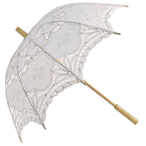 Abigail Lace Parasol in White