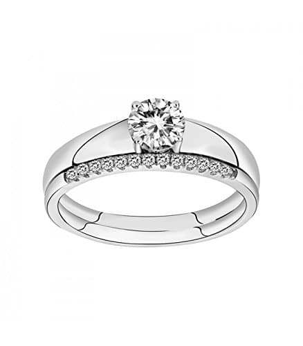 Silver and Cubic Zirconia Solitaire Ring arg-ba00215