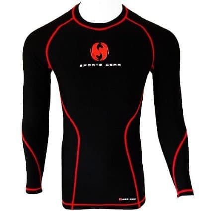 Mens SSG-500 All Season Black Compression Base Layer / Baselayer Skin Tight Thermal Gym Sports Long Sleeve Under Shirt Top Armour (X-Large (42-44 inches) around chest)