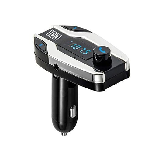 VOKUA Bluetooth FM Transmitter and Receiver Hands-Free Calling Wireless Radio USB Car Charger 3.55mm AUX TF Card Slot forPhone, iPad, iPod, HTC, MP3, MP4 and Other Devices