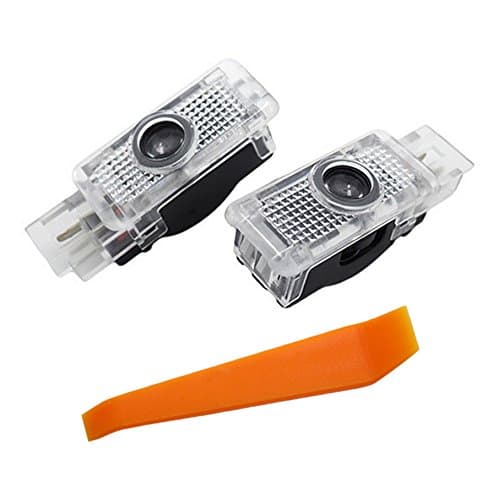 Welcome Light,lollychan 1 pair LED Courtesy Lights Easy Installation Car Door Laser Projector Logo Ghost Shadow Lights for Benz C (W203) 2001-2007/CLK (W208,W209) 2001-2009/ SLK (R171,R172) 2006-2015 with Door Upholstery Remover