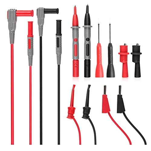 Multimeter Leads Set, Lommer 10 Pcs Multimeter Test Lead Kit Test Probe Leads Probe Test Lead with Alligator Clips for School Factory Laboratory and other Social Fields
