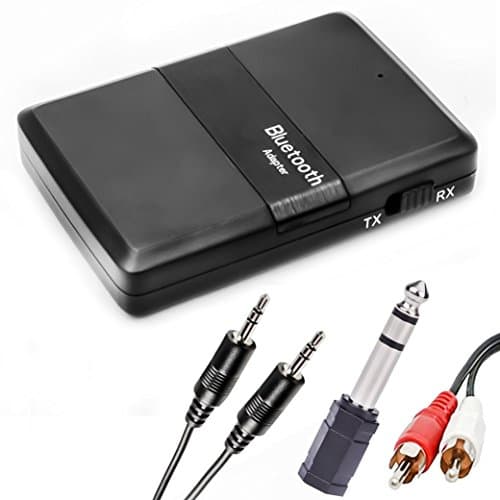 Henweit Portable Bluetooth 4.1 Transmitter Receiver for TV / Car (3.5mm, RCA), Portable Wireless Stereo Music Transmitter Receiver for 3.5mm Audio Devices - Paired with 2 Bluetooth Headphones, aptX-LL Low Latency, A2DP Stereo Music Transmission.