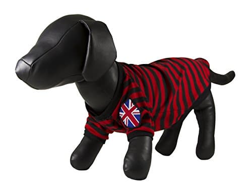 Petcessory PCG-002-RED-S Stripe Pattern Shirt, Small, Black/Red