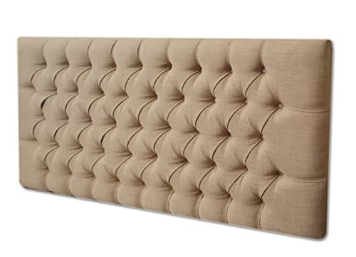 2FT6,3FT,4FT,4FT6,5FT DESIGNER NEW STYLE FABRIC MATCHING BUTTONS HEADBOARD (3FT SINGLE, CREAM CHENILLE)