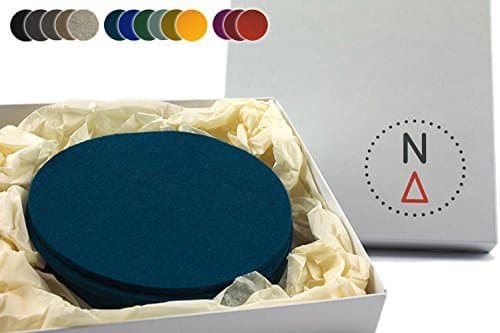 Felt Table Mat Round 10 cm for Glasses Set of 6 100% Wool Felt, Coasters Drinks Coasters Assorted Colours Dark Blue
