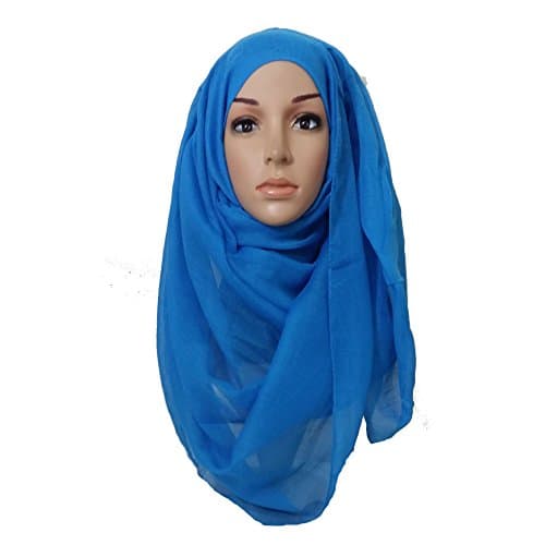 Plain Maxi Hijab Large Oversized Maxi Scarf Soft Viscose Shawl Sarong (Ocean)