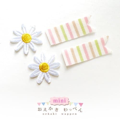 Oekaki emblem mini "white flowers"
