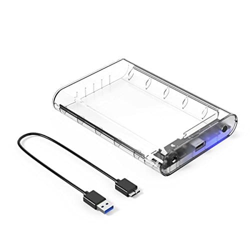 ORICO 3.5 Inch USB 3.0 External SATA III Hard Drive Enclosure Caddy with UASP for SATA 6 Gbps – Clear Case