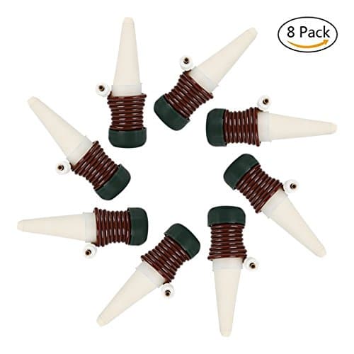 goooods 8 Pack Indoor Automatic Watering System Drip Irrigation Device Gardening Tools for Flower Pots Self Plant Waterer Ceramic Probes, Houseplant Spikes Self Watering