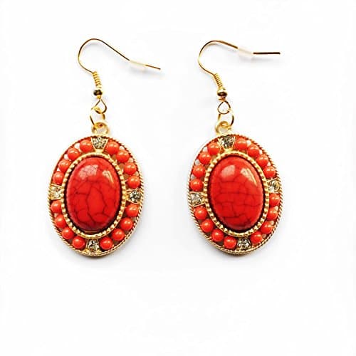 Persia Red Drop Charm Earrings
