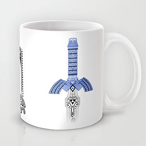 DKINU Zelda legend - Sword C Handle Cup Coffee (Tea, Cocoa) 11 Oz. Geramic Mug
