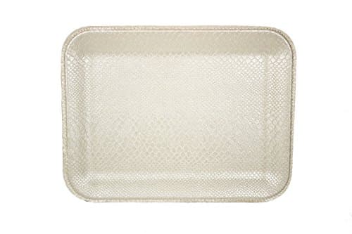 Signature Home Collection AP-180-A10 Rectangular Tray without Handles, 33 x 25 x 2 cm, Leather Reptile Print, Colour: Cream