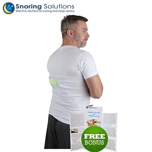 Stop Snoring T-Shirt by Snoring Solutions - Most Comfortable Stop Snoring Aid for Back Snorers! Eliminates Snoring by adjusting your sleeping position! BONUS INCLUDED: Guide to Snoring and 7 steps success plan to improve your sleep and eliminate snoring! (Medium)