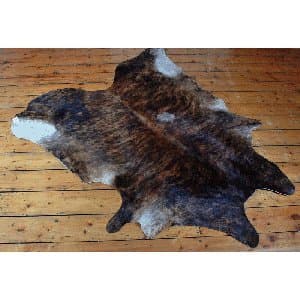 Cowhide Rug - 160 by 150 cm, a medium brown brindle hide