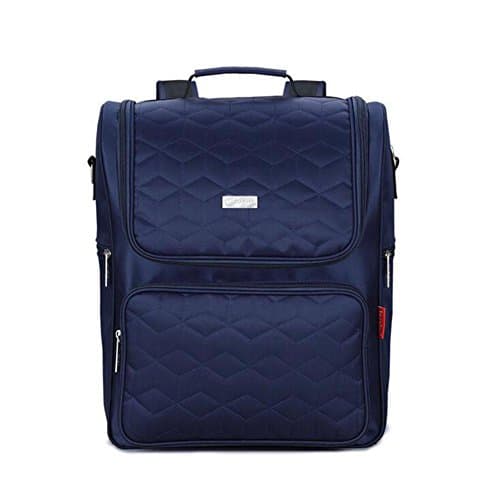 FJY Diaper Bag Nappy Backpack Nylon Fabric Solid Color Large Capacity Waterproof Stylish Multifunction Pockets for Baby Care Outing Travel , navy blue , 31cm*15.5cm*38cm