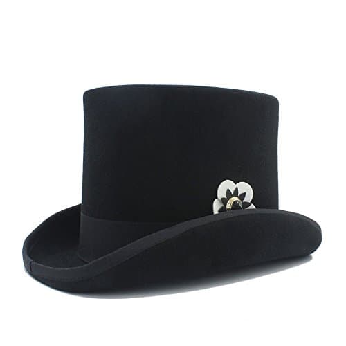 MXNET 4 Color Steampunk Fedora Top Hat With Mechanical Leather Flower For Women ( Color : 1 , Size : 55CM )