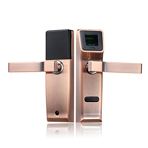 Biometric Electronic Door Lock Fingerprint Password Mechanical Key Digital Code Keyless Lock , left