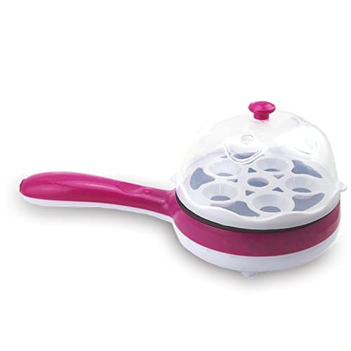 MITU Mini Electric Frying Pan Fried Eggs Pancake Fried Steak Boiled Egg Steamed , rose red