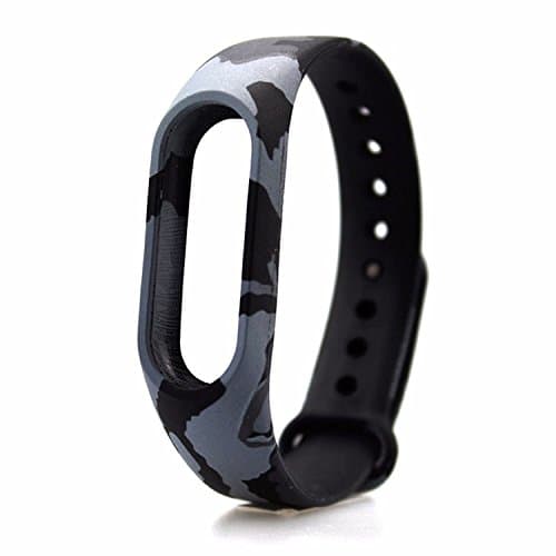 Techonto Replacement Camouflage Strap for Mi Band 2, Army Grey(Device Not Included)