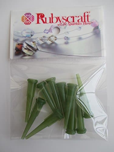 10pcs Green 18g plastic Lock tip Nozzle for Luer Lock Syringe Craft Glue glaze Ideal for E6000 Bling my shoes Trademark UK00003085705