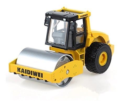 Lcyyo@ KAIDIWEI 1:50 Scale High Simulation Alloy Single Drum Roller Diecast Engineering Construction Vehicles Truck Model Decoration Collection Gift Toys for Kids (Yellow)