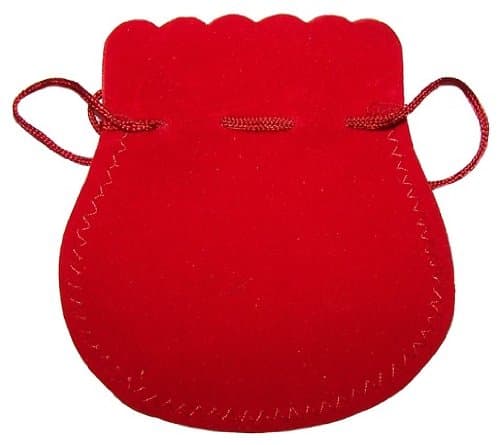Velvet Drawstring Pouch Red are ideal for our range of stones, jewellery or any small gift item.