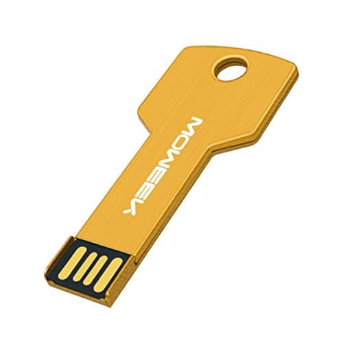Moweek M05 Mini Key Chain USB 2.0 Flash Drives 4GB Pen drives Waterproof Metal thumb Drive (yellow)