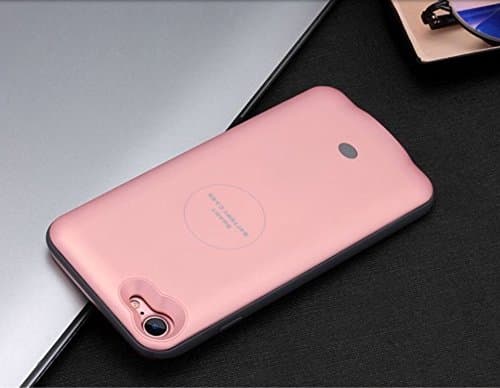 Earth battery case for iPhone 7 plus , ultra thin rechargeable portable charger case black 400mah external battery back up case cover (Rose gold)