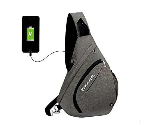 Char-ging Sling Backpack Sling Bag Sling Pack Cross Chest Bag for Women Men (Dark Grey)
