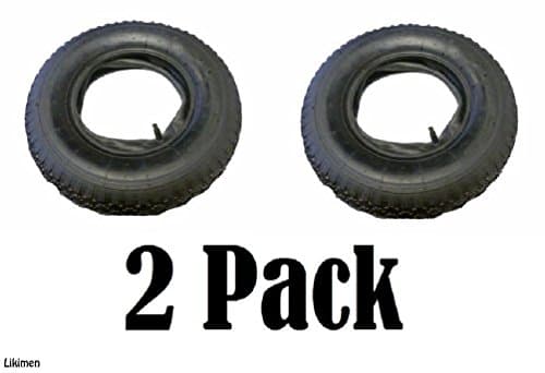 2 X 4.80 4.00 - 8 Tyre & Innertube Inner Tube Wheel Wheelbarrow Bent Valve