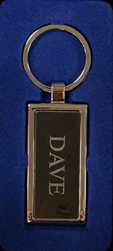 DAVE Silver Metal Key Ring Engraved and presented in beautiful gift box By Sterling Effectz