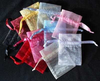 1 x Black Organza Gift Bag Medium 7" x 9"