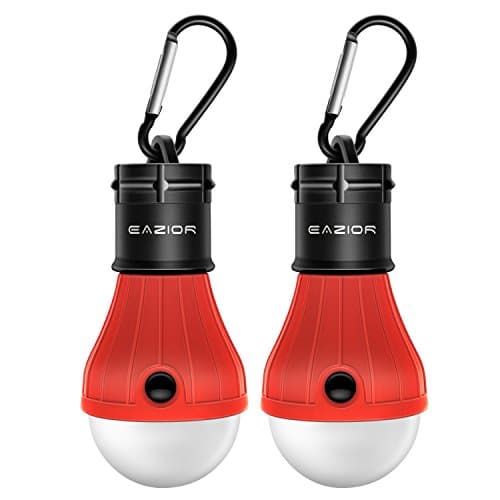 2 Pack EAZIOR Portable LED Camping Lantern Tent Light Bulb for Camping Hiking Fishing Outage Emergency Light, Outdoor Camping Lamp … (Red)