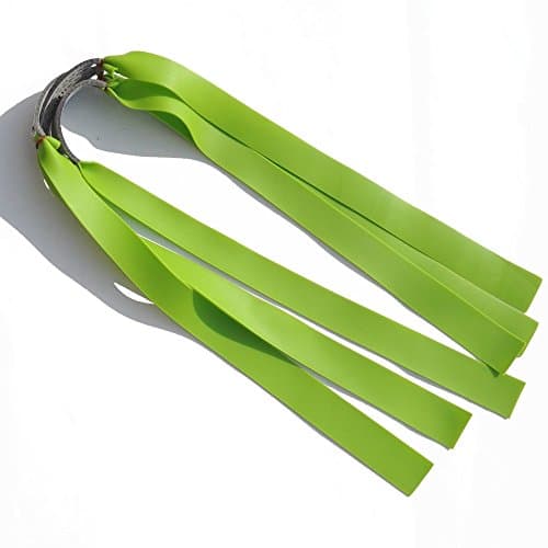 SHARROW 6pcs Replacement Flat Catapult Elastic Hunting Bands Sling Double Theraband Gold Slingshot Rubber Band (Green)