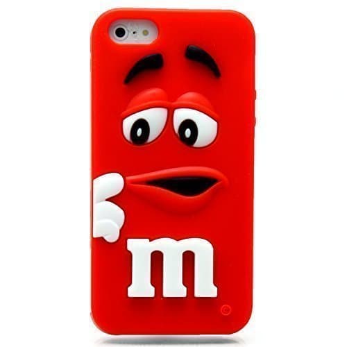 Soft Silicone 3D M&amp;M Bean Chocolate Candy MM Case Cover For Apple iPod Touch 4 (Red)
