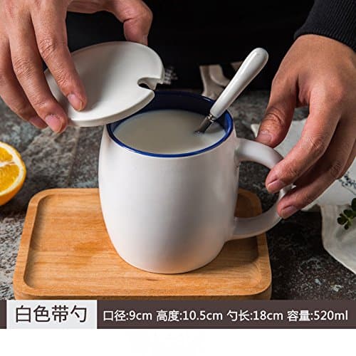 Big belly mug with cover the large capacity creative ceramic mug cup of coffee cup simple breakfast milk cup,b