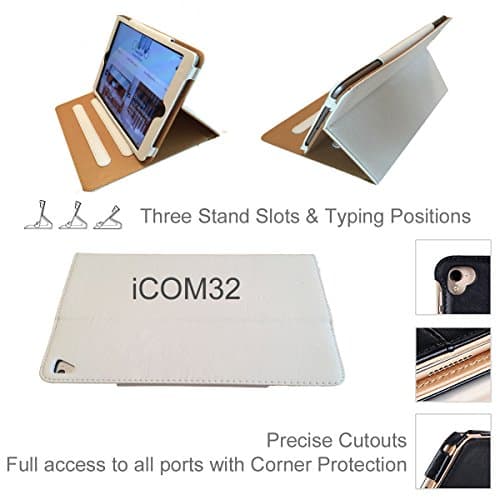 For Apple iPad 9.7" (2018 /2017 iPad Air 2 iPad Pro 9.7") Magnetic Leather Smart Case Cover Folio (White)