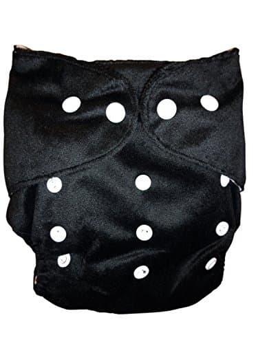 Three Little Imps Minky Colour Range Single Cloth Nappy (inc insert) - Black
