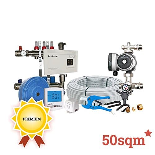 50sqm Premium Multi-Zone Wet/Water Underfloor Heating Kit, 3 Zone, Heatmiser, Grundfoss & Rifeng Products, 50 Year Guarantee